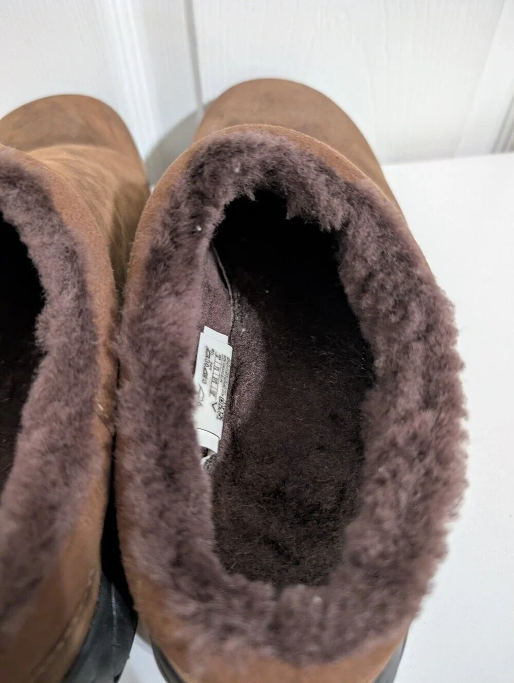 Merrell Men's Shoes Encore Chill 2 Faux Fur Lined Leather Moccasins Brown Size 8